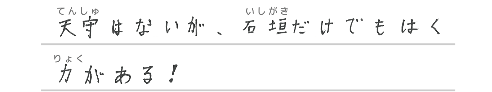天守はないが、石垣だけでもはく力がある！